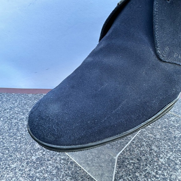 Prada Chelsea Chukka Boots Suede Navy Blue Mens 12. - Picture 3 of 12